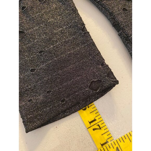 Forever 21 Bodycon Dress Metallic Black Distressed-Style Scoop Back Small - Picture 10 of 10